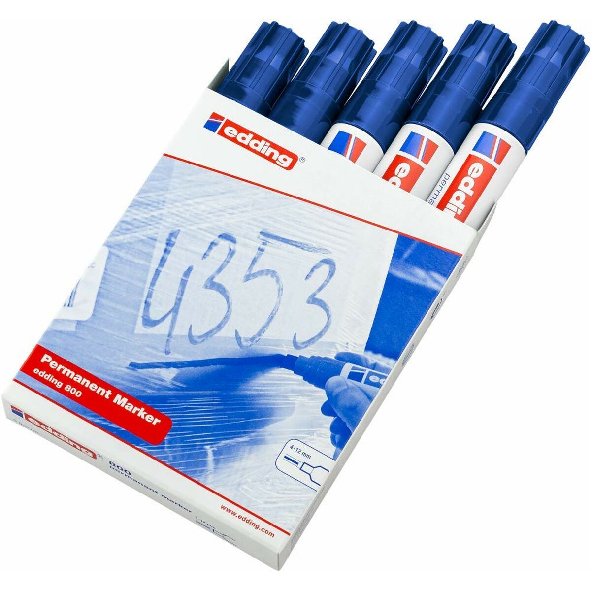 Permanente markeerstift Edding 800 Blauw (5 Stuks)